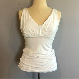 White CAbi V-Neck Tank